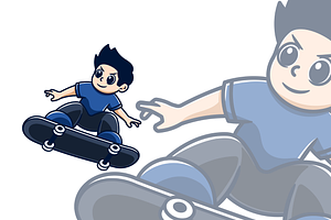 Boy Playing Skateboard 06