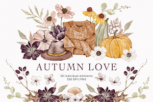 Autumn Flowers Leaves Pumpkin Outfit