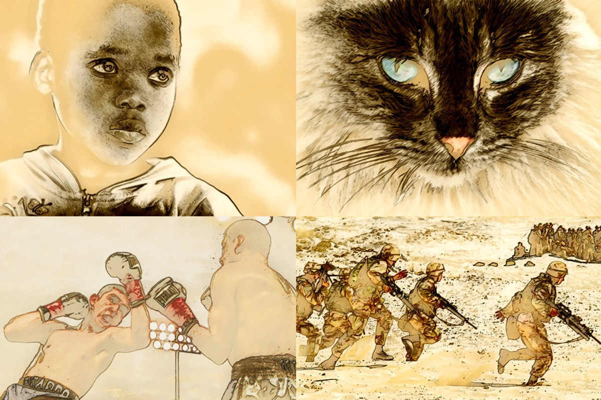 Sketch Draw Watercolour PS Action preview 7
