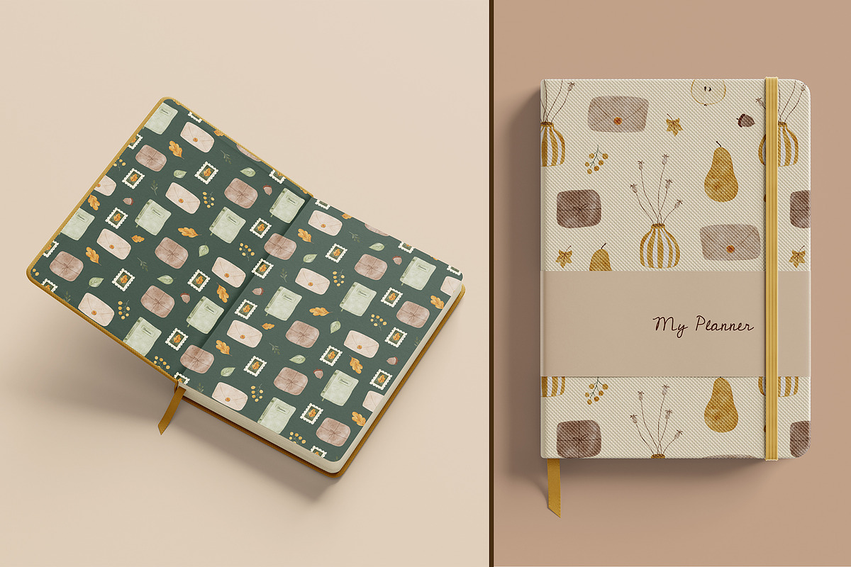 Cozy Autumn | Cliparts and Patterns, an Object Illustration by OkPen (Photo 8 of 18)