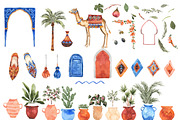 Moroccan Watercolor Clipart Graphics, an Illustration by RhianAwni (Thumbnail 2 of 6)