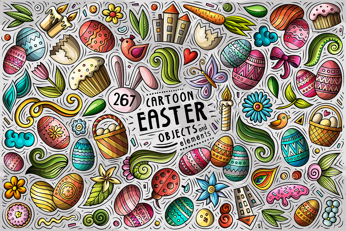 Easter Cartoon Objects Set, an Object Graphic by BALABOLKA (Photo 1 of 4)
