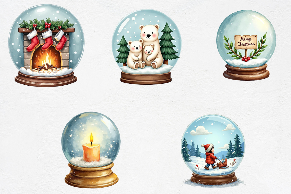Christmas Snow Globe Sublimation Cli, an Illustration by CrexoraLab (Photo 4 of 5)