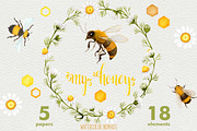 Watercolor Summer - Bee My Honey, an Illustration by Watercolor Nomads (Thumbnail 1 of 3)