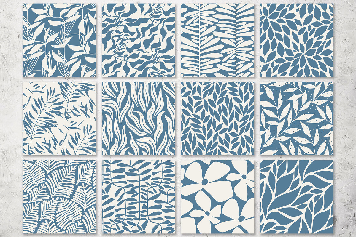 Blue and beige floral patterns, a Pattern Graphic by pineart (Photo 6 of 7)