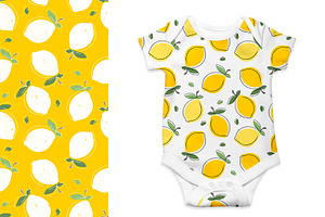 Fruit Patterns. Sour Yellow Lemons.