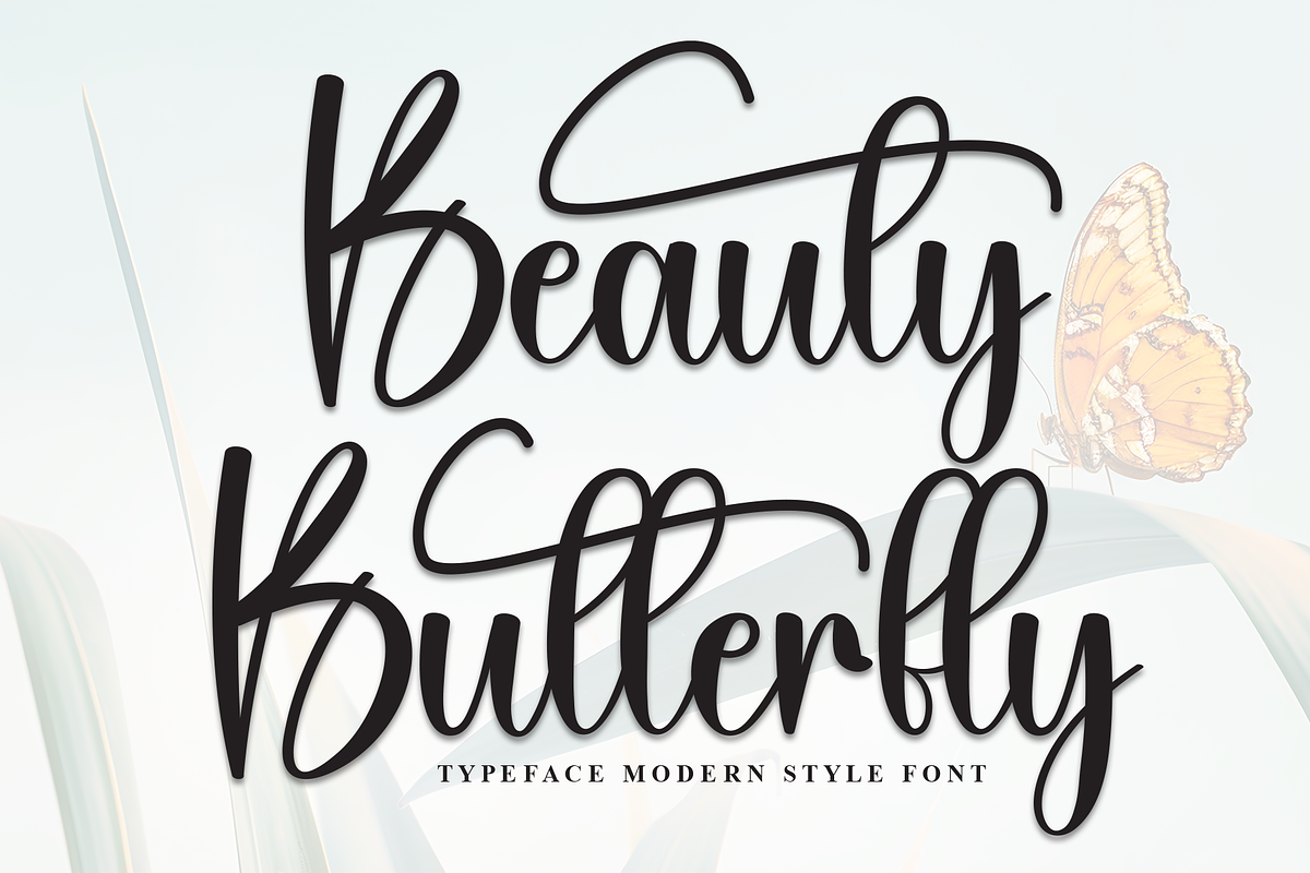 Beauty Butterfly | Script Font, a Handwritten Font by Scratchones (Photo 1 of 9)