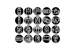 Battery power energy glyph vector, an Object Graphic by pikepicture
