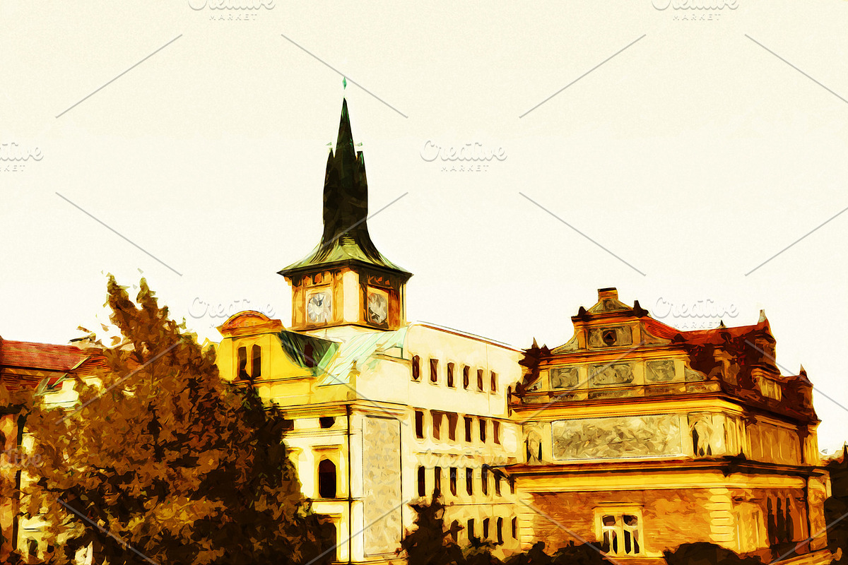 Prague, an Illustration by Nazar Hrabovyi
