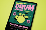 Drum Lessons Flyer Template, a Flyer Template by megarez (Thumbnail 3 of 3)