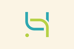 Letter H Icon Logo Monoline Design