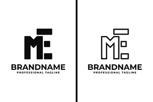 Letters ME Or EM Monogram Logo Set