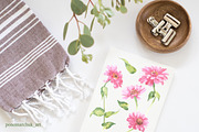 Pink flowers watercolor, a Decorative Illustration by Colibri Watercolor (Thumbnail 9 of 9)