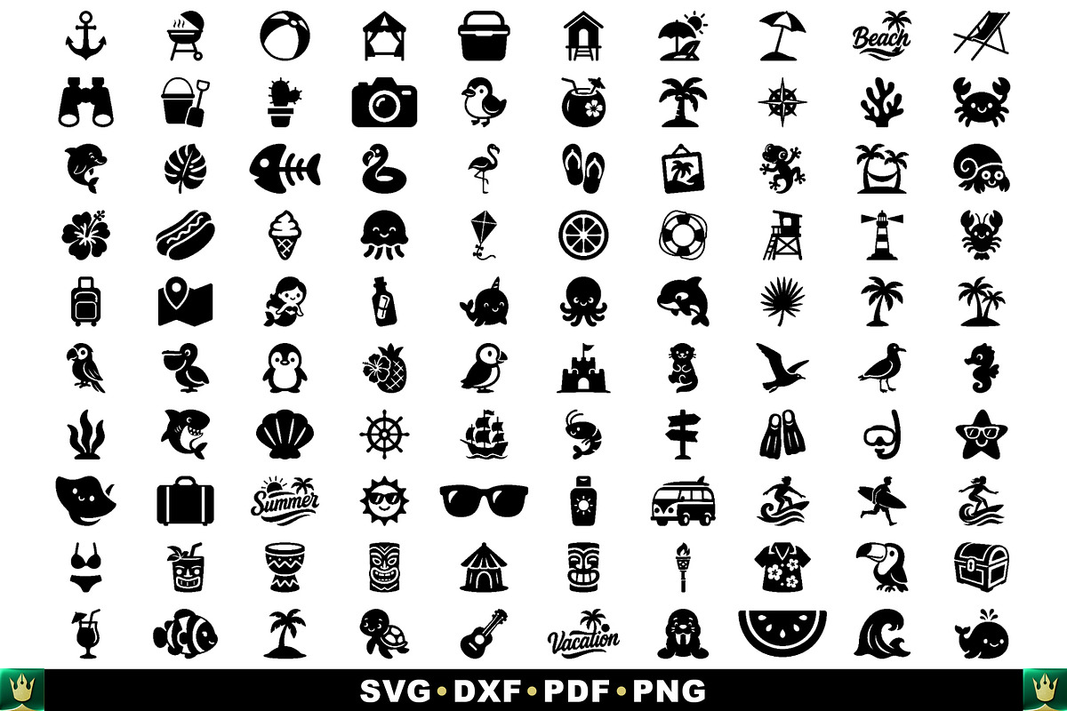 100 Exotic Summer SVG Bundle, a Seasonal Illustration by pixaroma (Photo 2 of 8)