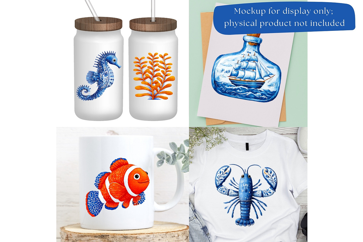 Sea Toile Clipart and Patterns, a Decorative Illustration by Nicole Branger Art (Photo 18 of 28)