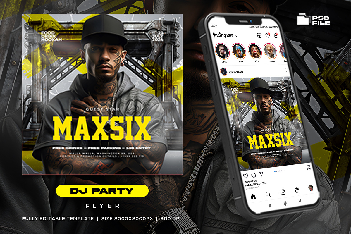 Dj Party Night Flyer Template, a Flyer Template by Rmbimo