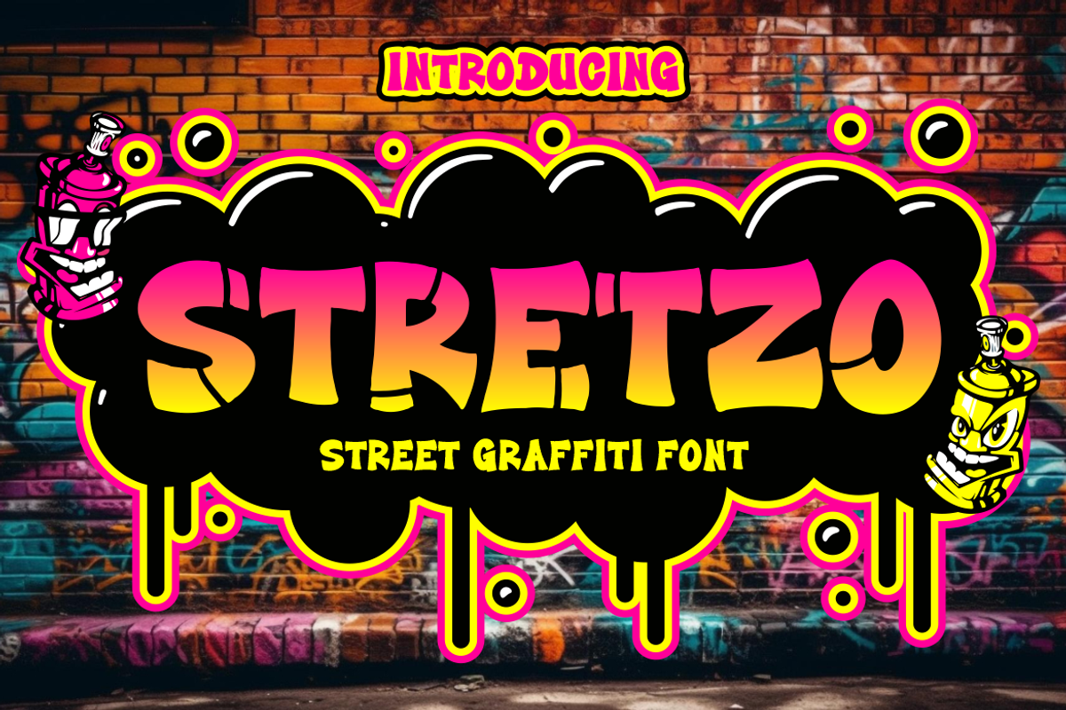 Stretzo Graffiti Font, a Font by PutraCetol Studio (Photo 1 of 5)