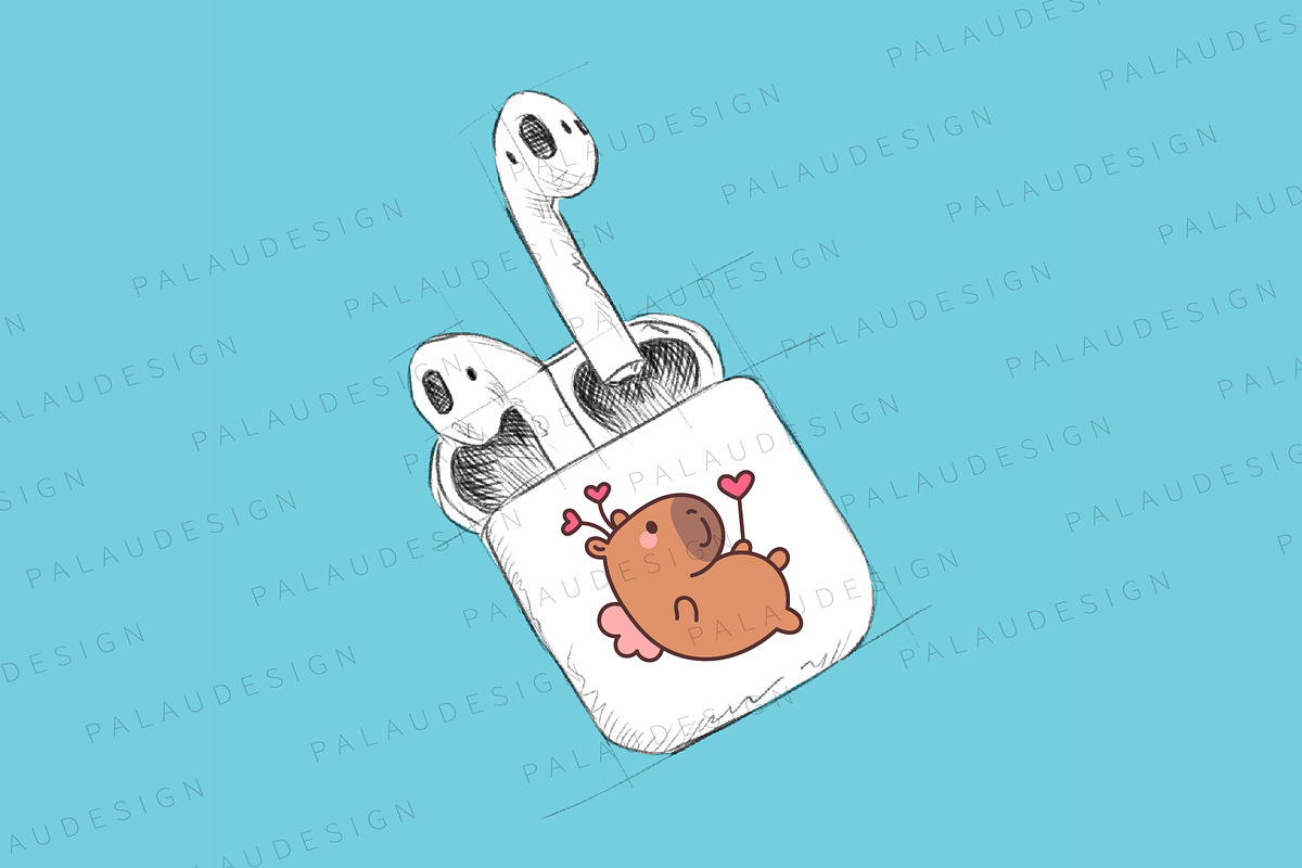 Cute Kawaii Capybaras Valentines Day, an Animal Illustration by Palau (Photo 7 of 12)
