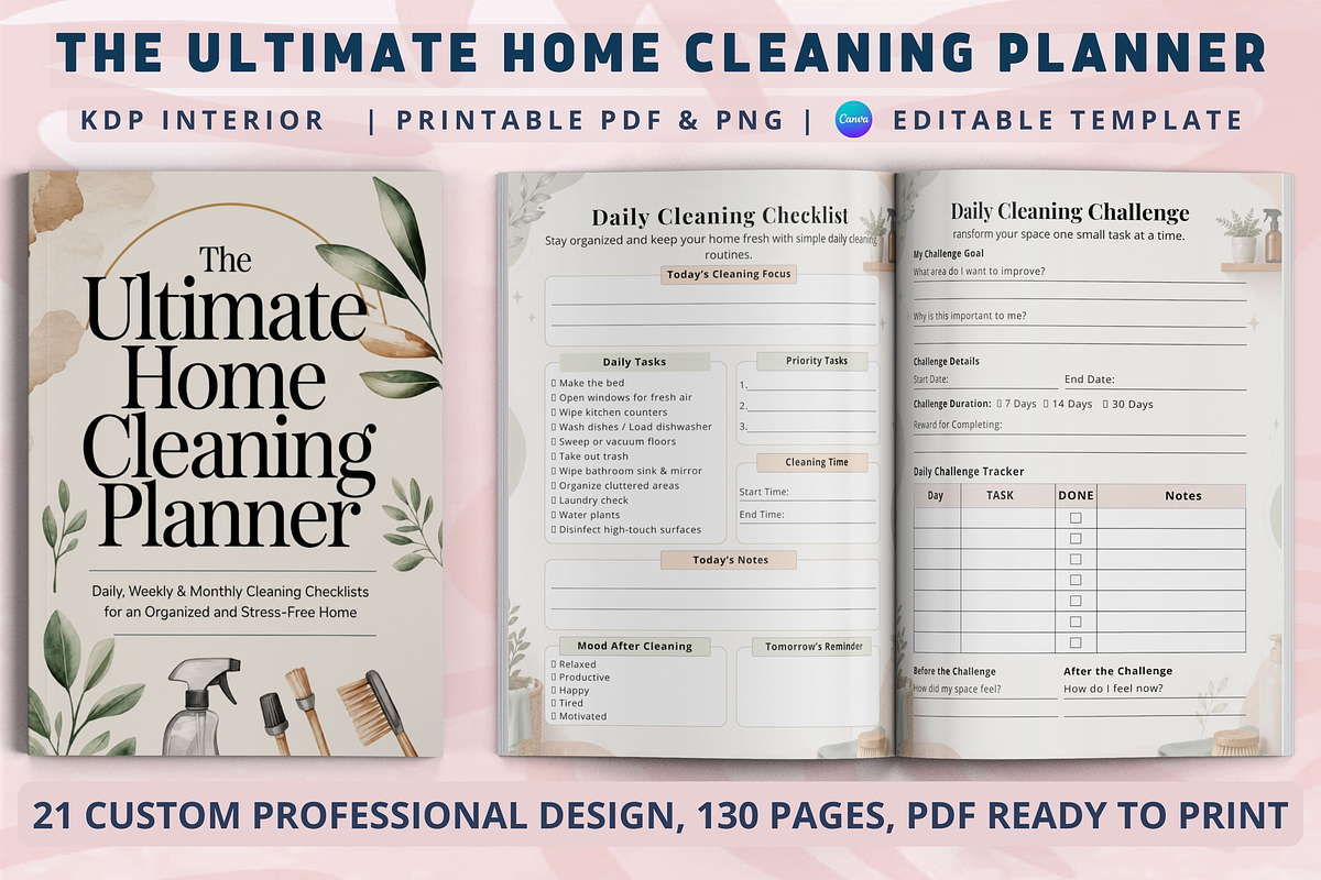 The Ultimate Home Cleaning Planner, a Marketing Template by Book2bees (Photo 1 of 4)