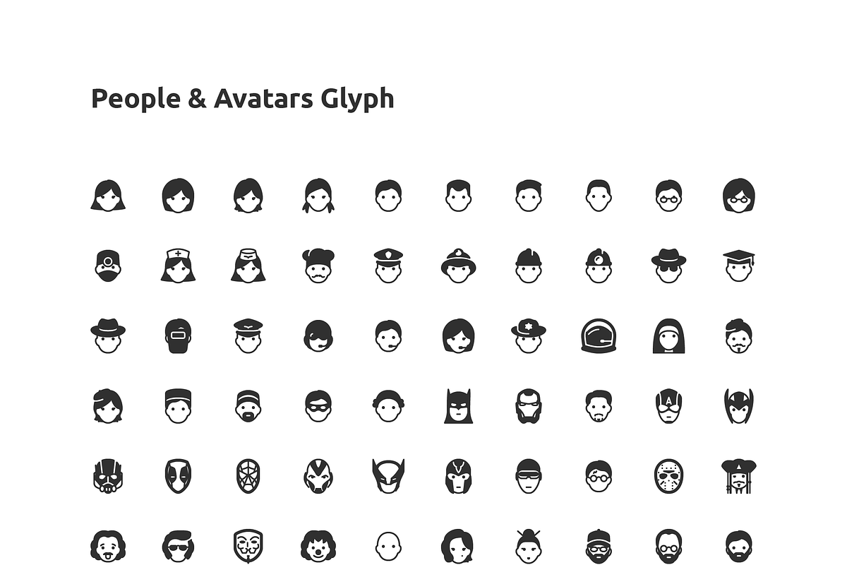 70 People & Avatars Glyph Icon, a Solid Icon by Those Icons (Photo 2 of 2)