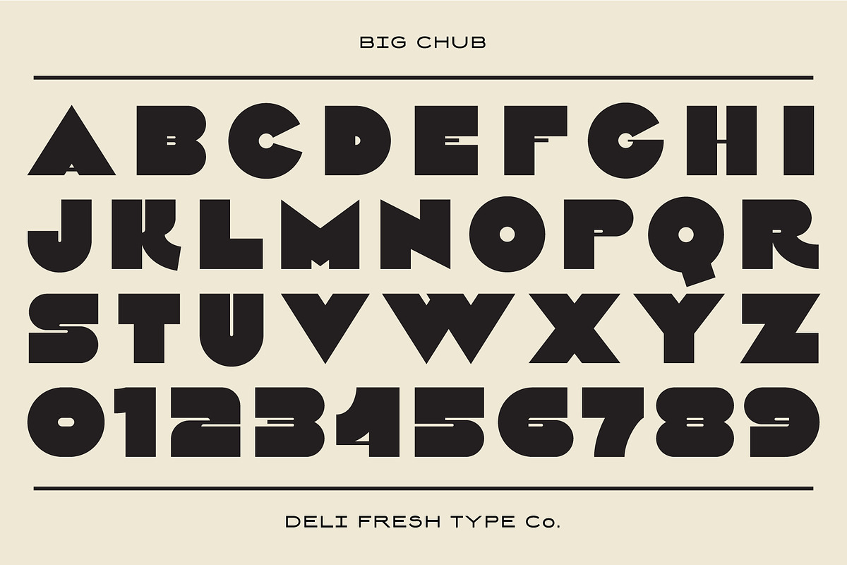 Big Chub: An Old School Italian Font, a Font by DeliFreshTypeCo. (Photo 2 of 5)