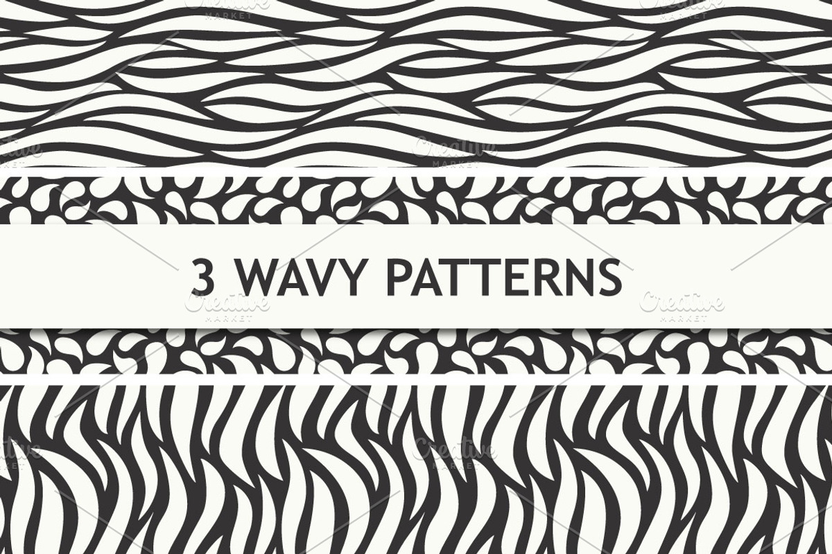 Wavy seamless patterns, a Pattern Graphic by Wild Rose (Photo 1 of 5)