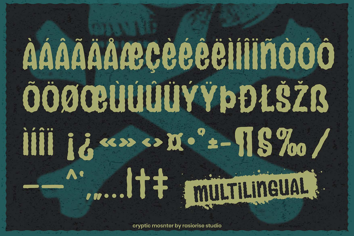 Cryptic Monster a Hallowen Font, a Blackletter Font by Rasiorise Studio (Photo 6 of 12)