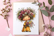 Whimsical Spring Girl Clipart Bundle, a Seasonal Illustration by Canvas Craft (Thumbnail 5 of 7)