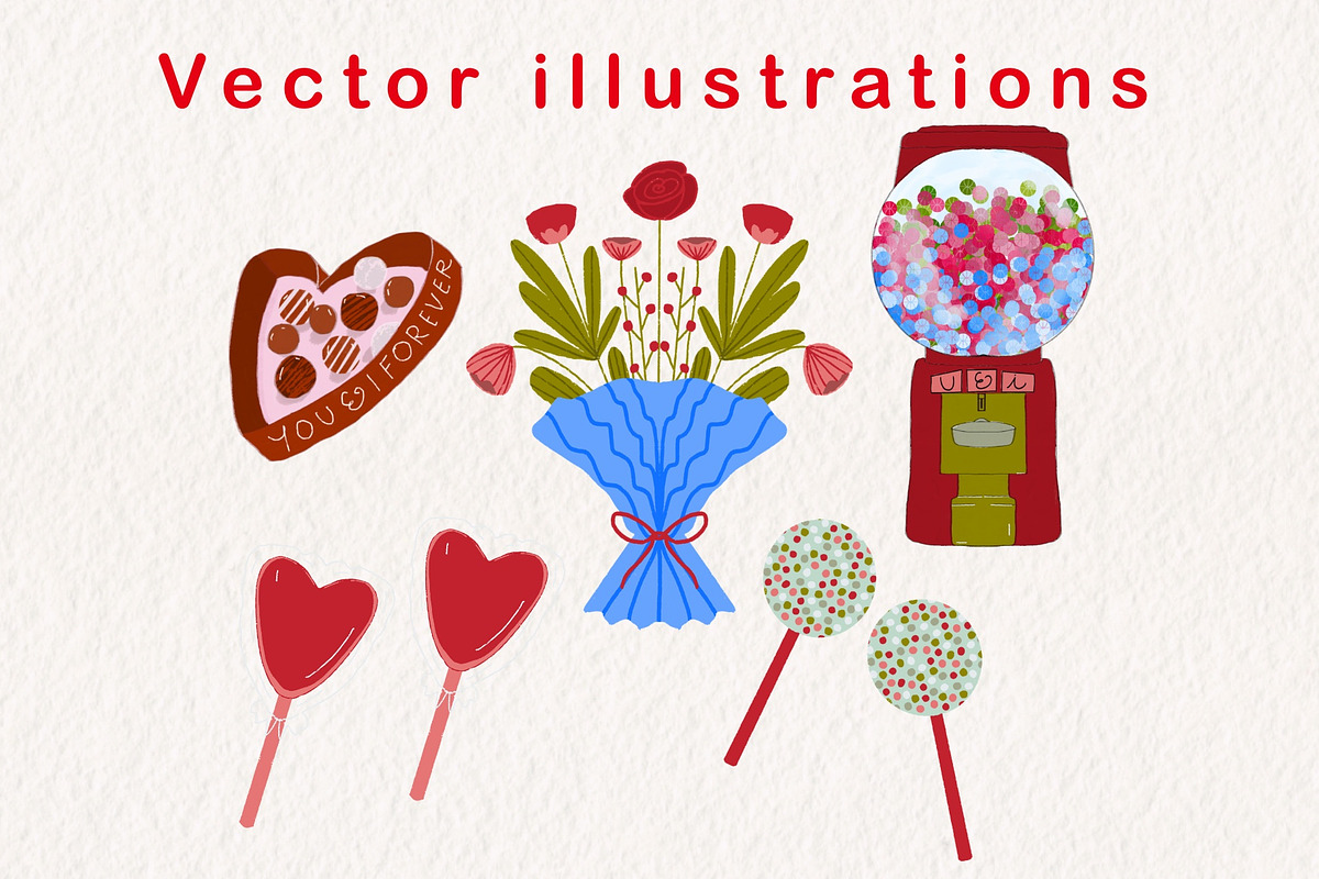 Valentines patterns & illustrations, a Pattern Graphic by CandiesnPixels (Photo 3 of 7)
