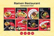Ramen Instagram Post Template, a Social Media Template by Jiwstudio (Thumbnail 1 of 4)