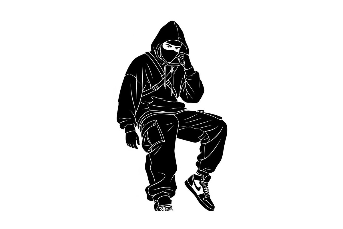 Hooded Street Ninja Silhouette, an Illustration by Gfx_Store (Photo 3 of 10)