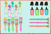 Arts & Crafts Clipart Set, an Education Illustration by The GG Shop (Thumbnail 3 of 9)