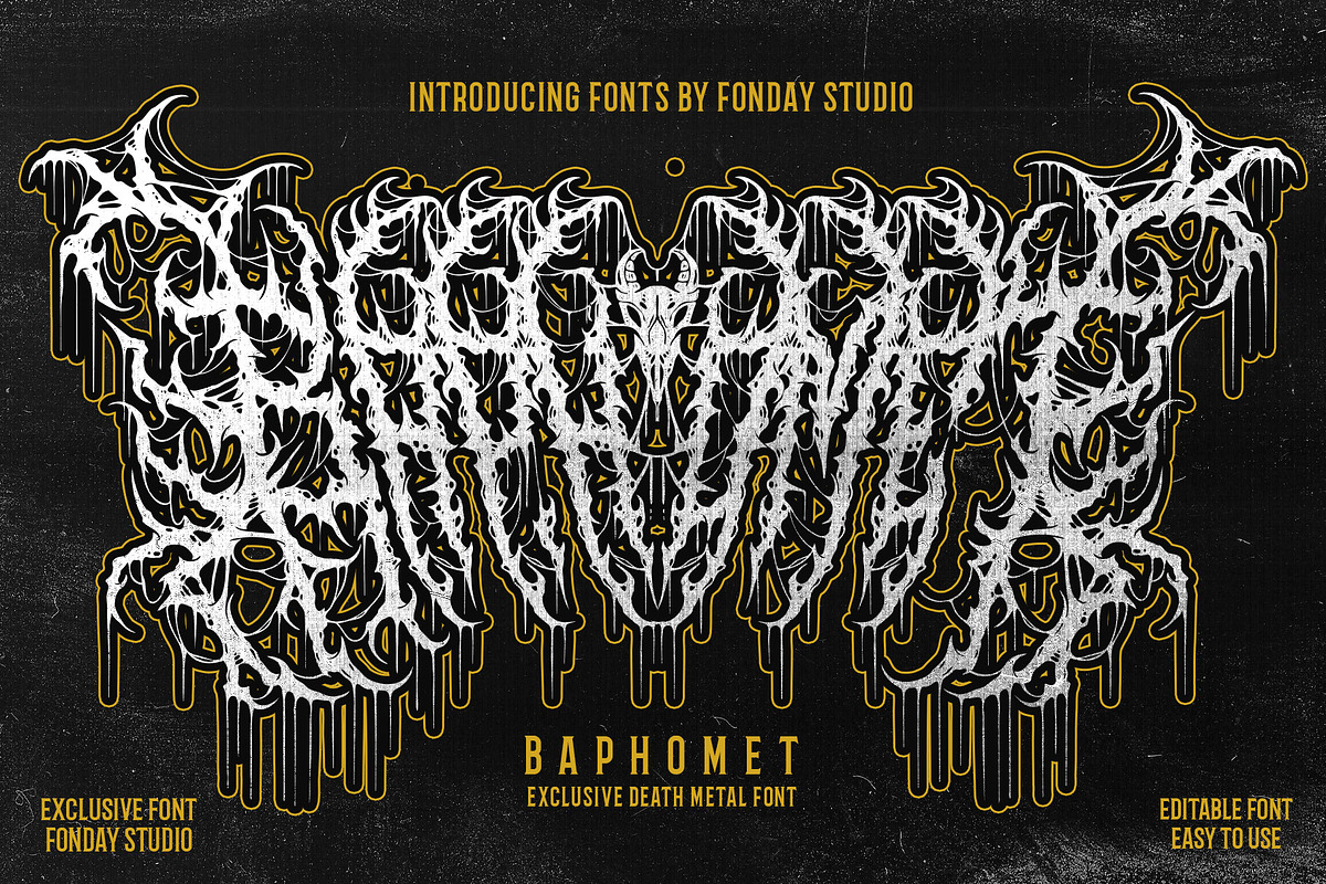 GOATHAM DEATH METAL FONT, a Blackletter Font by Fonday Studio (Photo 3 of 17)