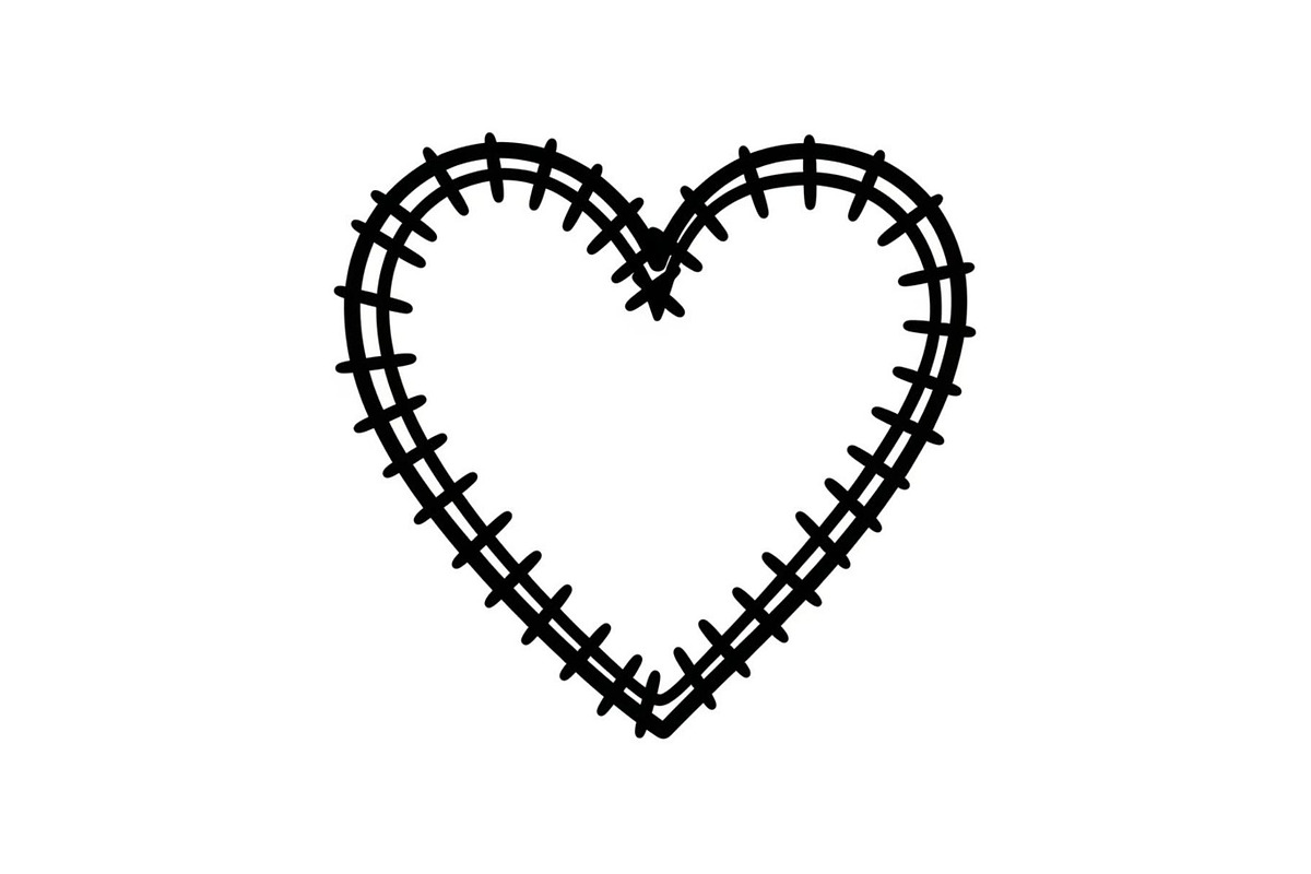 Stitched Heart Silhouette Vector Bun, an Illustration by Designs_River (Photo 17 of 41)