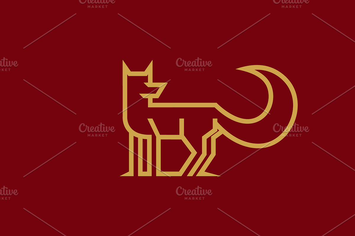 Red Fox Line Art Logo, a Branding & Logo Template by ashenterprise (Photo 1 of 5)