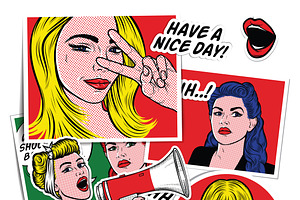 Pop art sticker pack