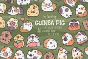 Guinea Pig Clipart Set, an Animal Illustration by Palau (Thumbnail 1 of 12)
