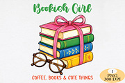 Bookish Girl PNG, a Seasonal Illustration by Daily.Designs (Thumbnail 1 of 5)