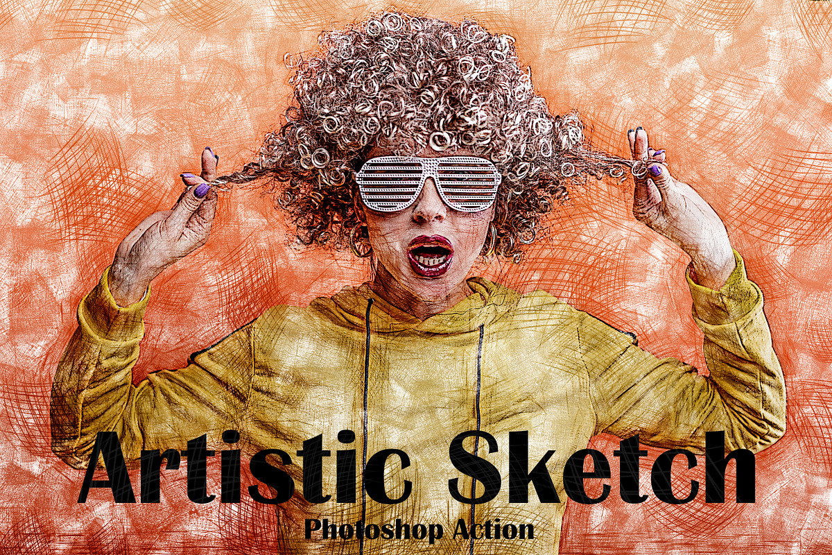 Artistic Sketch Photoshop Action, an Action Add-On by Grishka89 (Photo 1 of 11)