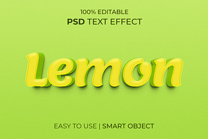 Lemon 3D Text Effect Style