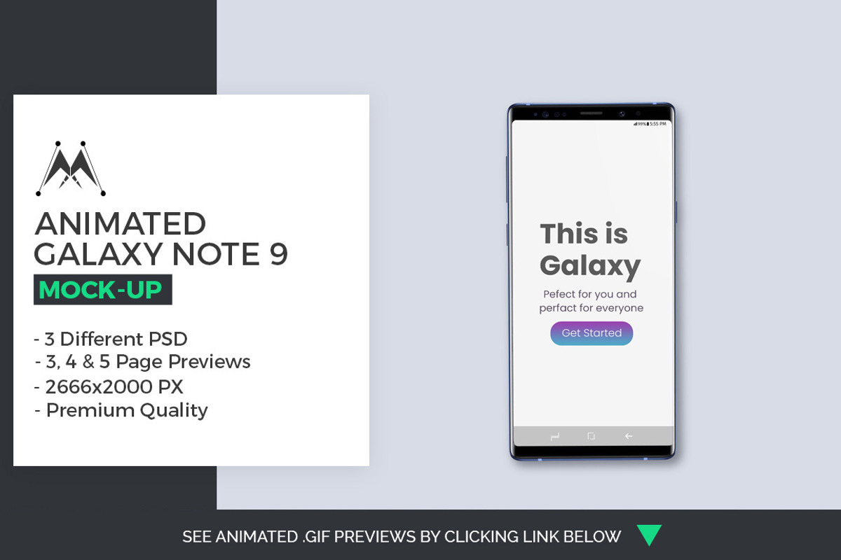 Animated Galaxy Note 9 Mock-Ups, an iPad Mockup by Modern Studio (Photo 1 of 3)