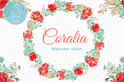 Coral Peonies.watercolor clipart, an Illustration by LABFcreations (Thumbnail 4 of 4)