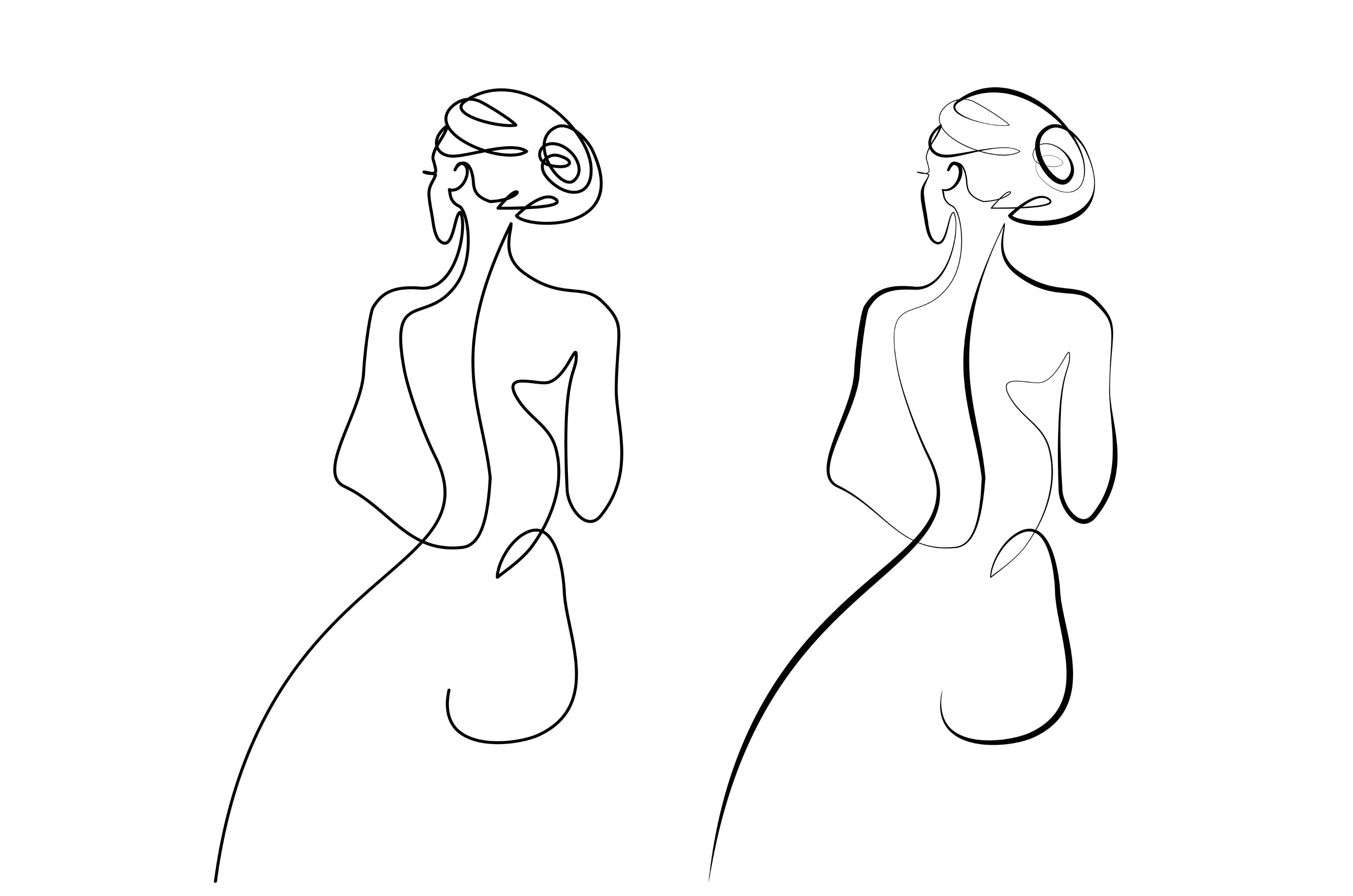 Woman's body. Continuous one line, a Person Illustration by Valenty