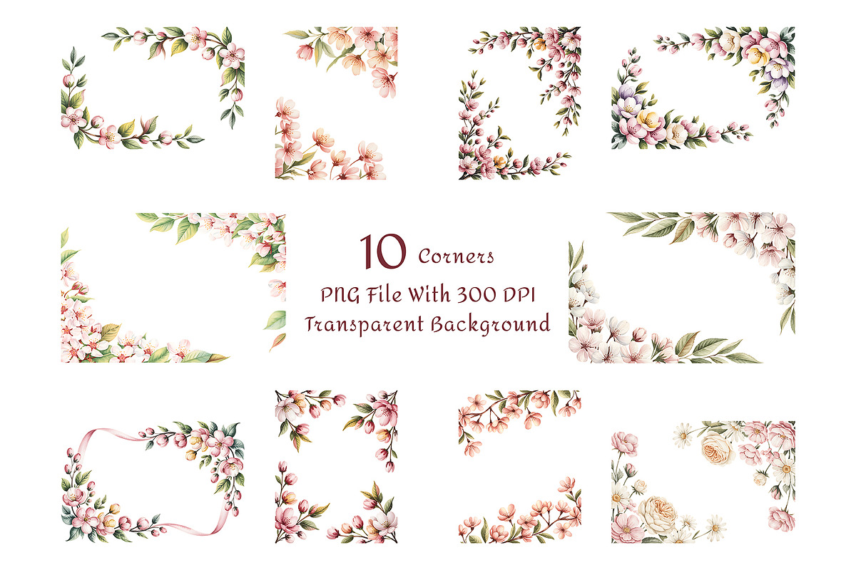 Cherry Blossom Watercolor Clipart, a Decorative Illustration by ForhadGFX (Photo 5 of 13)