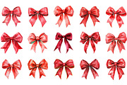 Red Coquette Christmas Bow Bundle, an Illustration by Designking (Thumbnail 2 of 5)