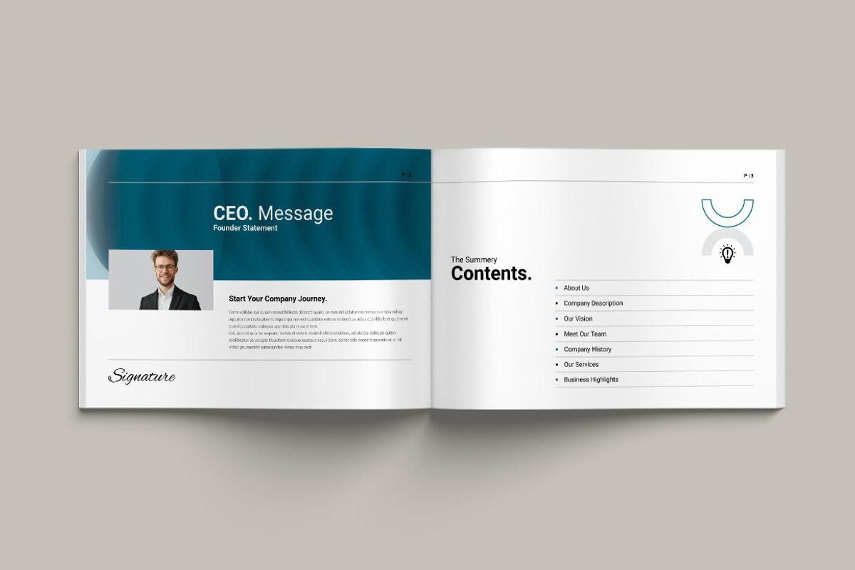 Annual Report Landscape Layout, a Brochure Template by Pixelpick (Photo 2 of 9)