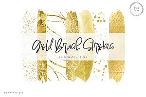 Gold Brush Strokes