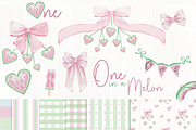 One in a Melon - watermelon and bows, an Illustration by Lolytop Studio (Thumbnail 1 of 6)