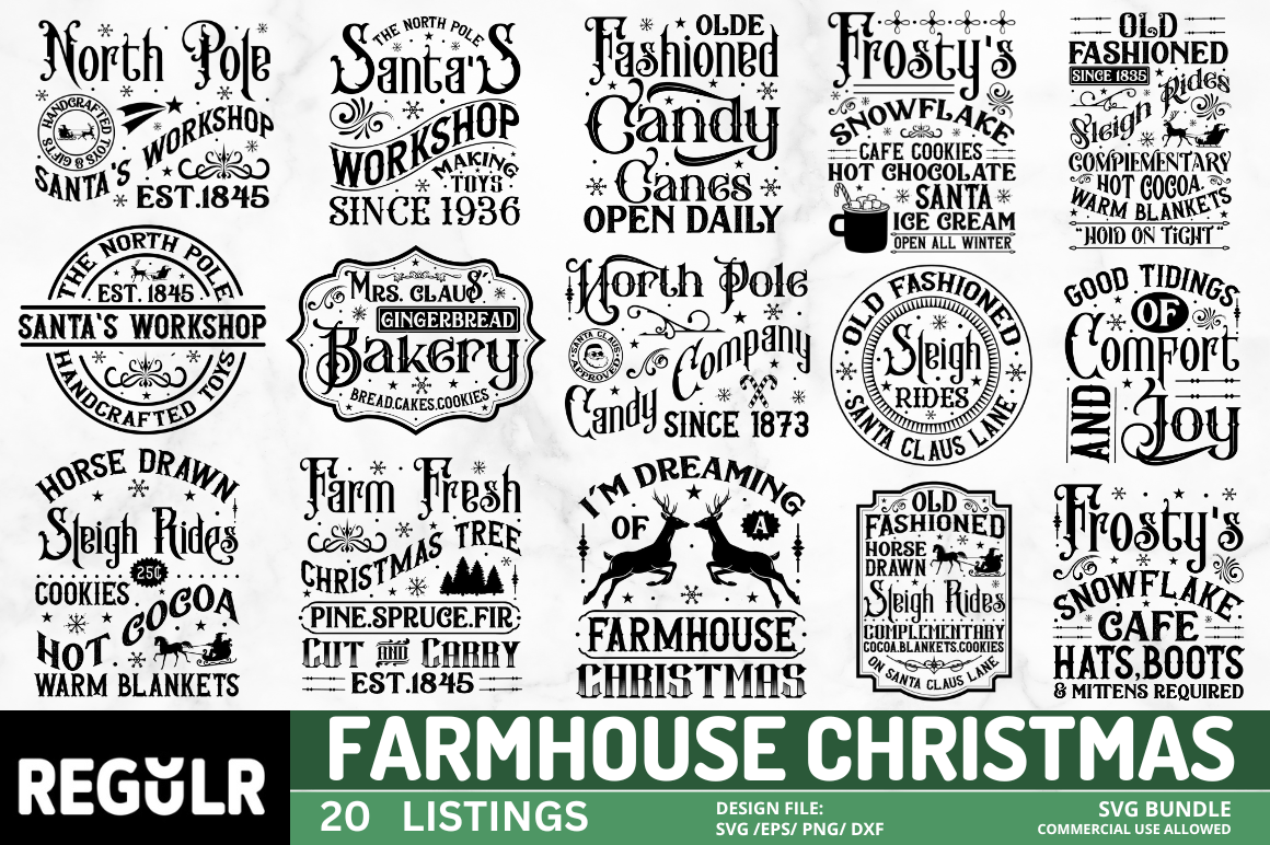 Farmhouse Christmas svg Bundle, an Object Graphic by Regulrcrative