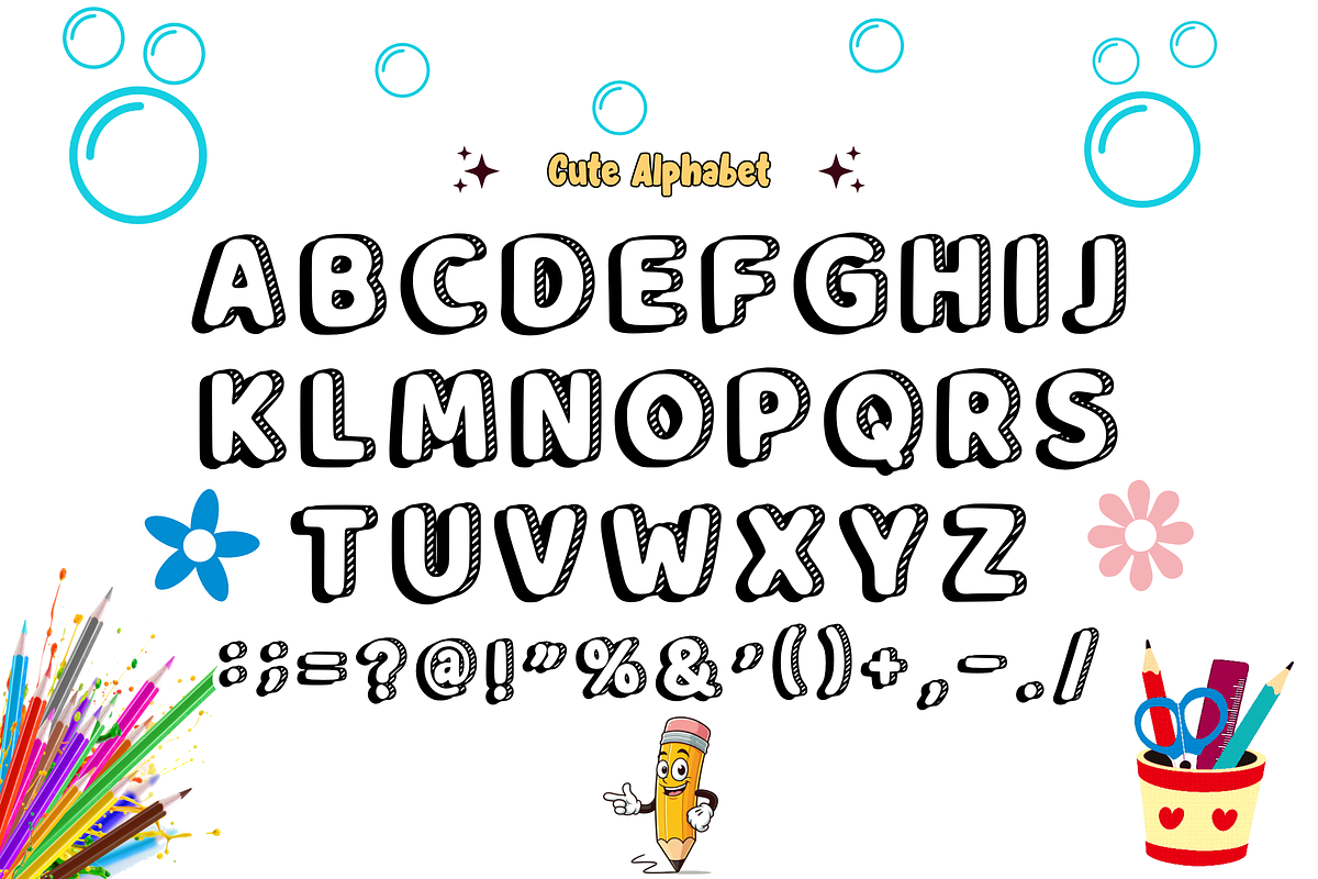 School Prizes - Kids Display Font, a Sans Serif Font by KiddoGlyphs Studio (Photo 4 of 5)